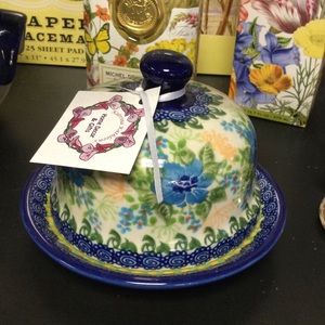 Polish Pottery Cheese Butter Dish